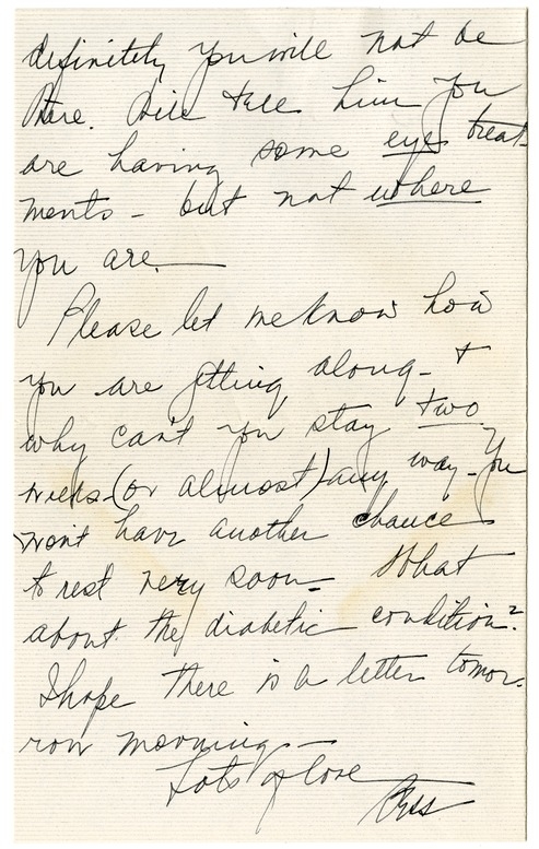 Letter from Bess W. Truman to Harry S. Truman