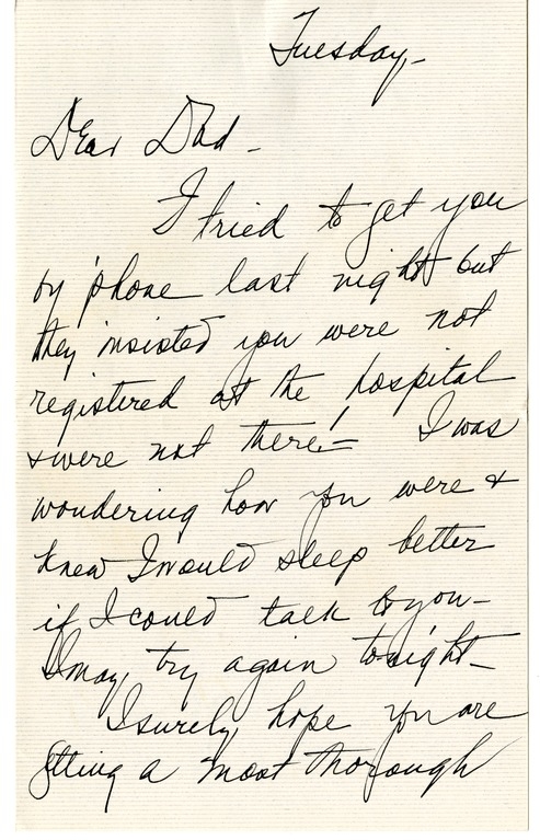 Letter from Bess W. Truman to Harry S. Truman