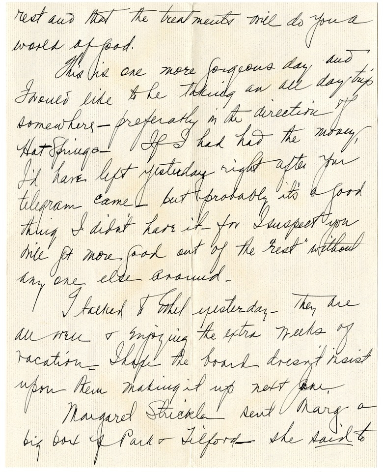 Letter from Bess W. Truman to Harry S. Truman