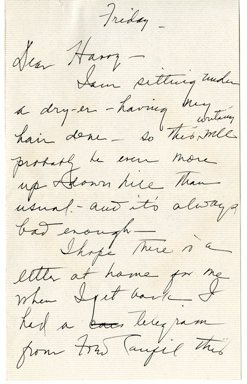 Letter from Bess W. Truman to Harry S. Truman