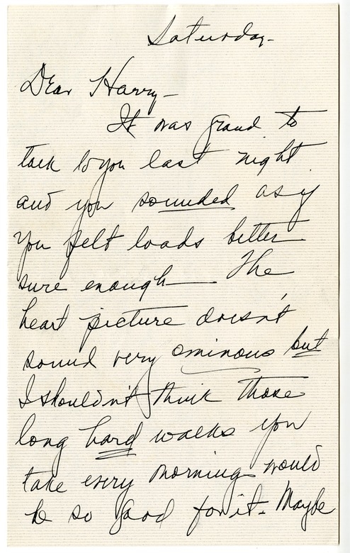 Letter from Bess W. Truman to Harry S. Truman