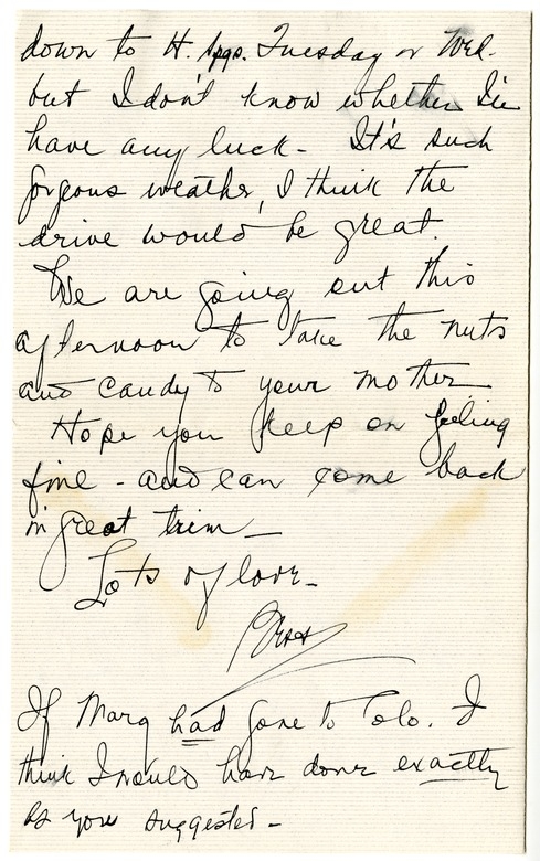 Letter from Bess W. Truman to Harry S. Truman