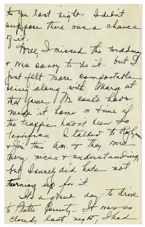 Letter from Bess W. Truman to Harry S. Truman