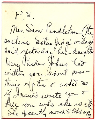 Letter from Bess W. Truman to Harry S. Truman