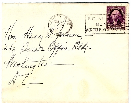 Letter from Bess W. Truman to Harry S. Truman