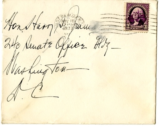 Letter from Bess W. Truman to Harry S. Truman