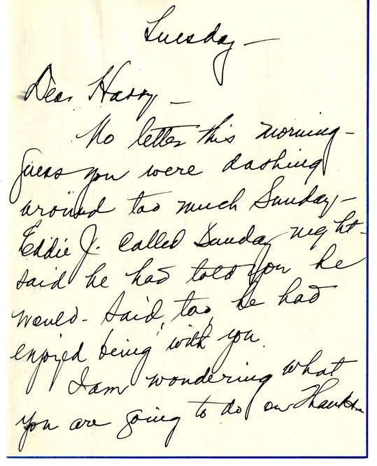 Letter from Bess W. Truman to Harry S. Truman