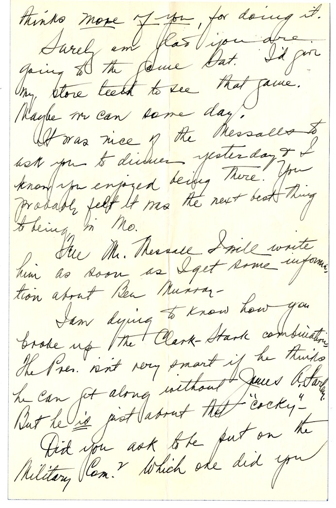 Letter from Bess W. Truman to Harry S. Truman