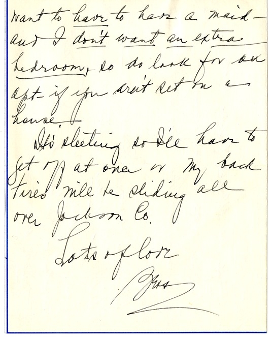 Letter from Bess W. Truman to Harry S. Truman