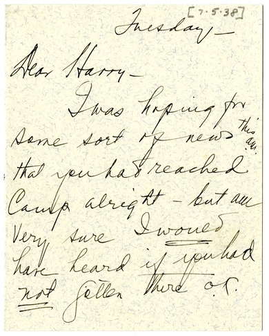 Letter from Bess W. Truman to Harry S. Truman