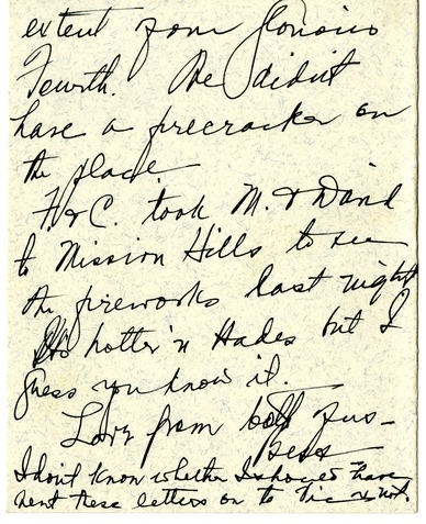 Letter from Bess W. Truman to Harry S. Truman