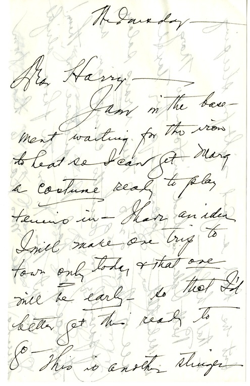 Letter from Bess W. Truman to Harry S. Truman