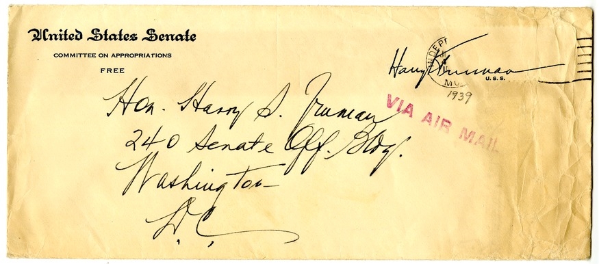 Letter from Bess W. Truman to Harry S. Truman