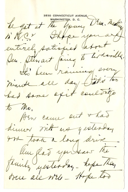 Letter from Bess W. Truman to Harry S. Truman