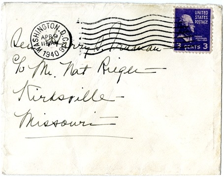 Letter from Bess W. Truman to Harry S. Truman