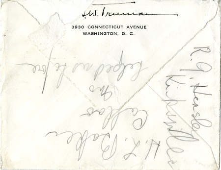 Letter from Bess W. Truman to Harry S. Truman