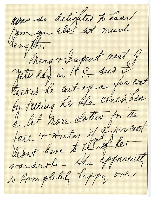 Letter from Bess W. Truman to Harry S. Truman