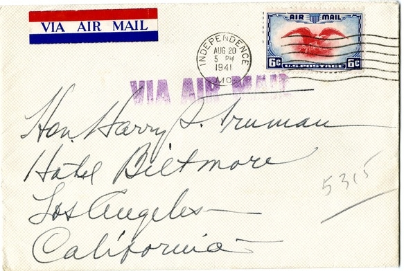 Letter from Bess W. Truman to Harry S. Truman