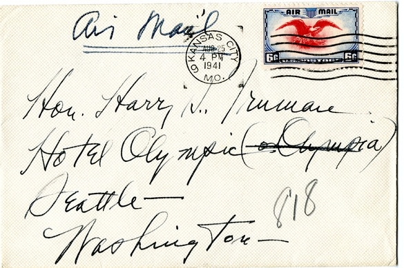 Letter from Bess W. Truman to Harry S. Truman