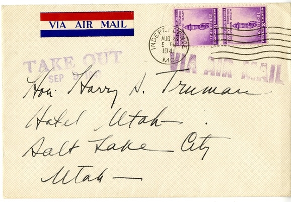 Letter from Bess W. Truman to Harry S. Truman