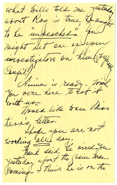 Letter from Bess W. Truman to Harry S. Truman