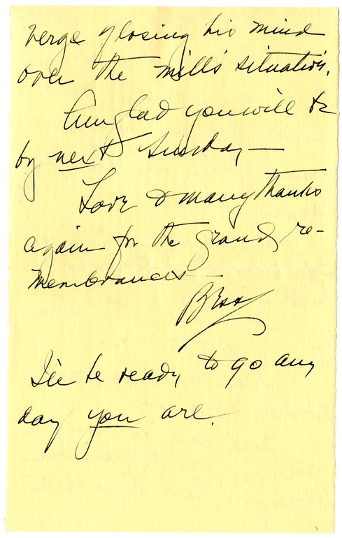 Letter from Bess W. Truman to Harry S. Truman