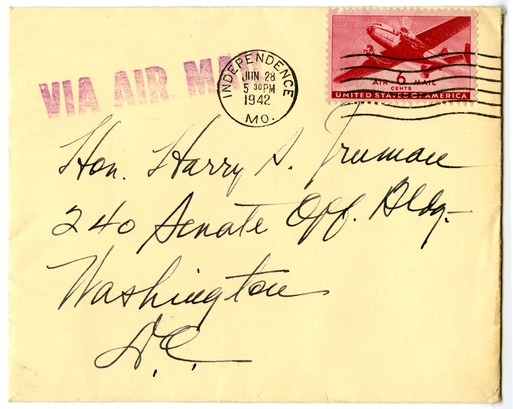 Letter from Bess W. Truman to Harry S. Truman