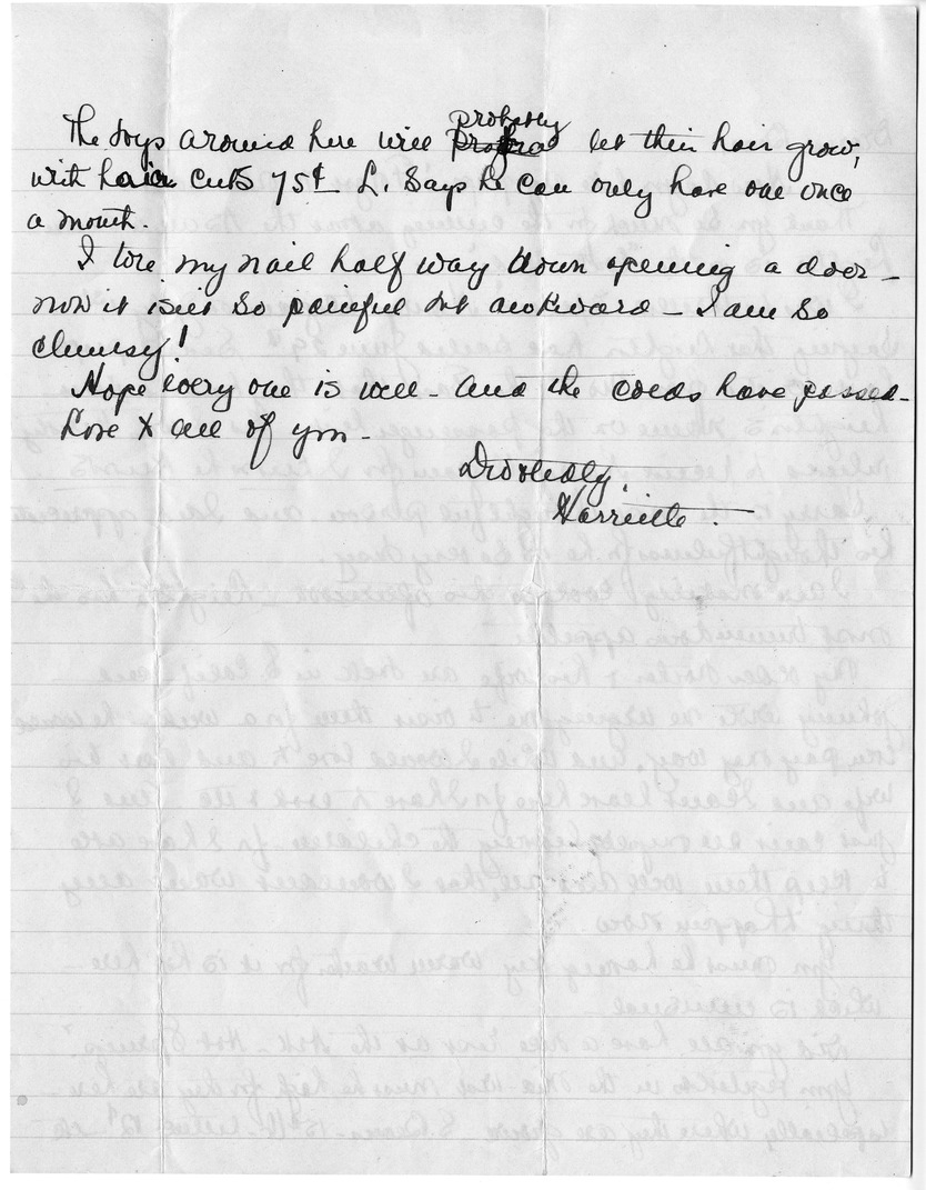 Letter from Bess W. Truman to Harry S. Truman