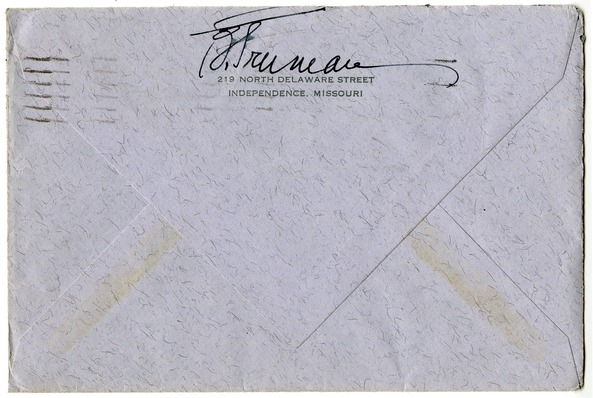 Letter from Bess W. Truman to Harry S. Truman