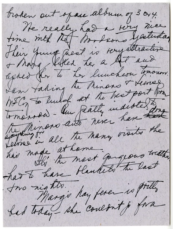 Letter from Bess W. Truman to Harry S. Truman