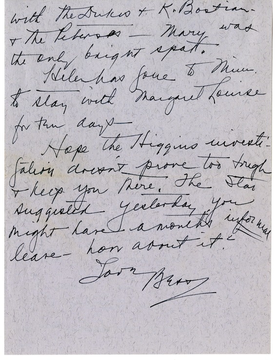 Letter from Bess W. Truman to Harry S. Truman