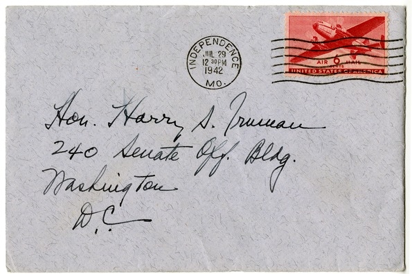 Letter from Bess W. Truman to Harry S. Truman