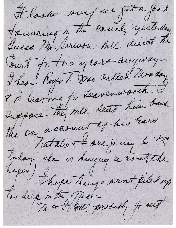 Letter from Bess W. Truman to Harry S. Truman