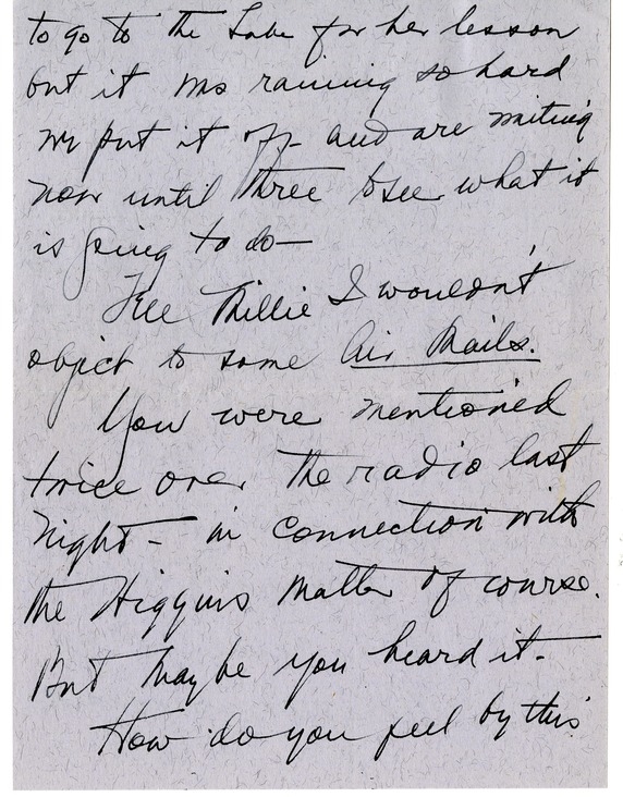 Letter from Bess W. Truman to Harry S. Truman