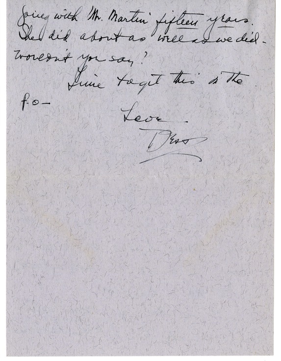 Letter from Bess W. Truman to Harry S. Truman