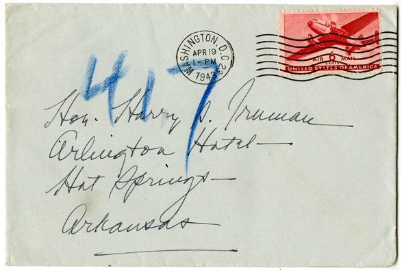 Letter from Bess W. Truman to Harry S. Truman