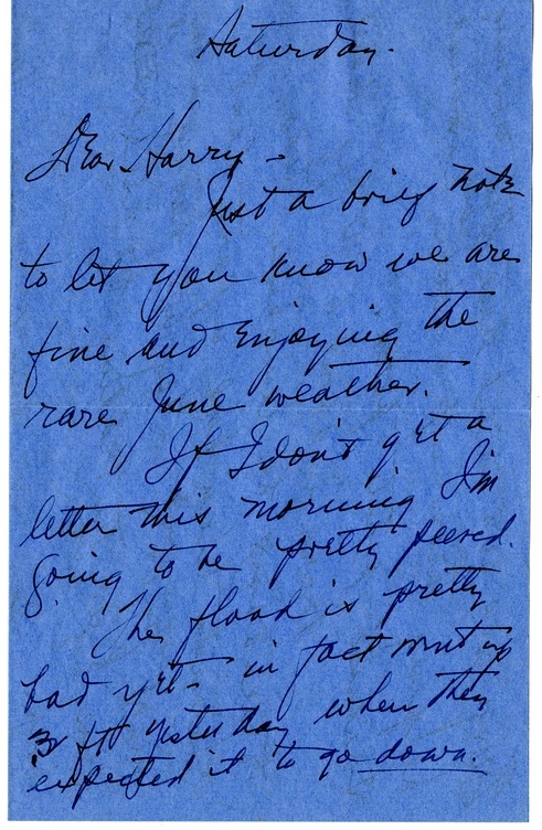 Letter from Bess W. Truman to Harry S. Truman