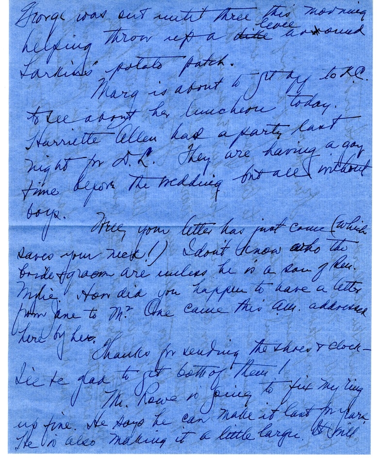 Letter from Bess W. Truman to Harry S. Truman