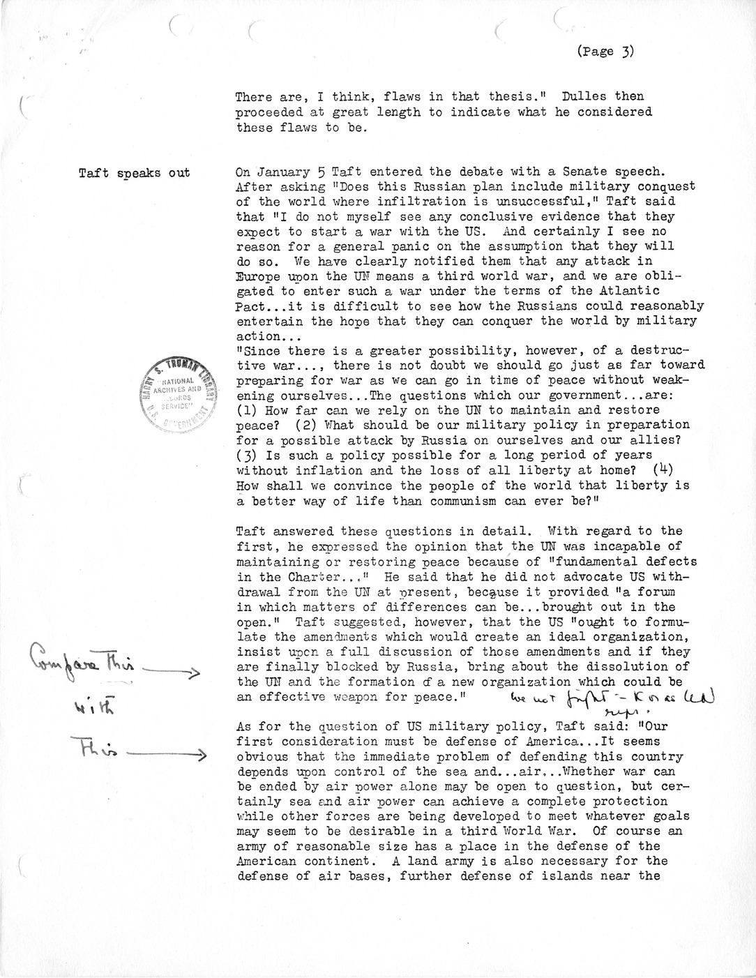 Synopsis H, "The Great Debate" and Troops to Europe, December 1950-April 1951