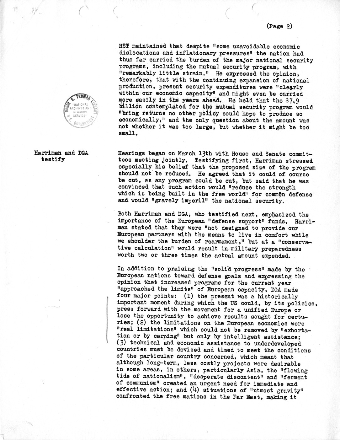 Synopsis M, Developments Subsequent to Lisbon, March-June, 1952