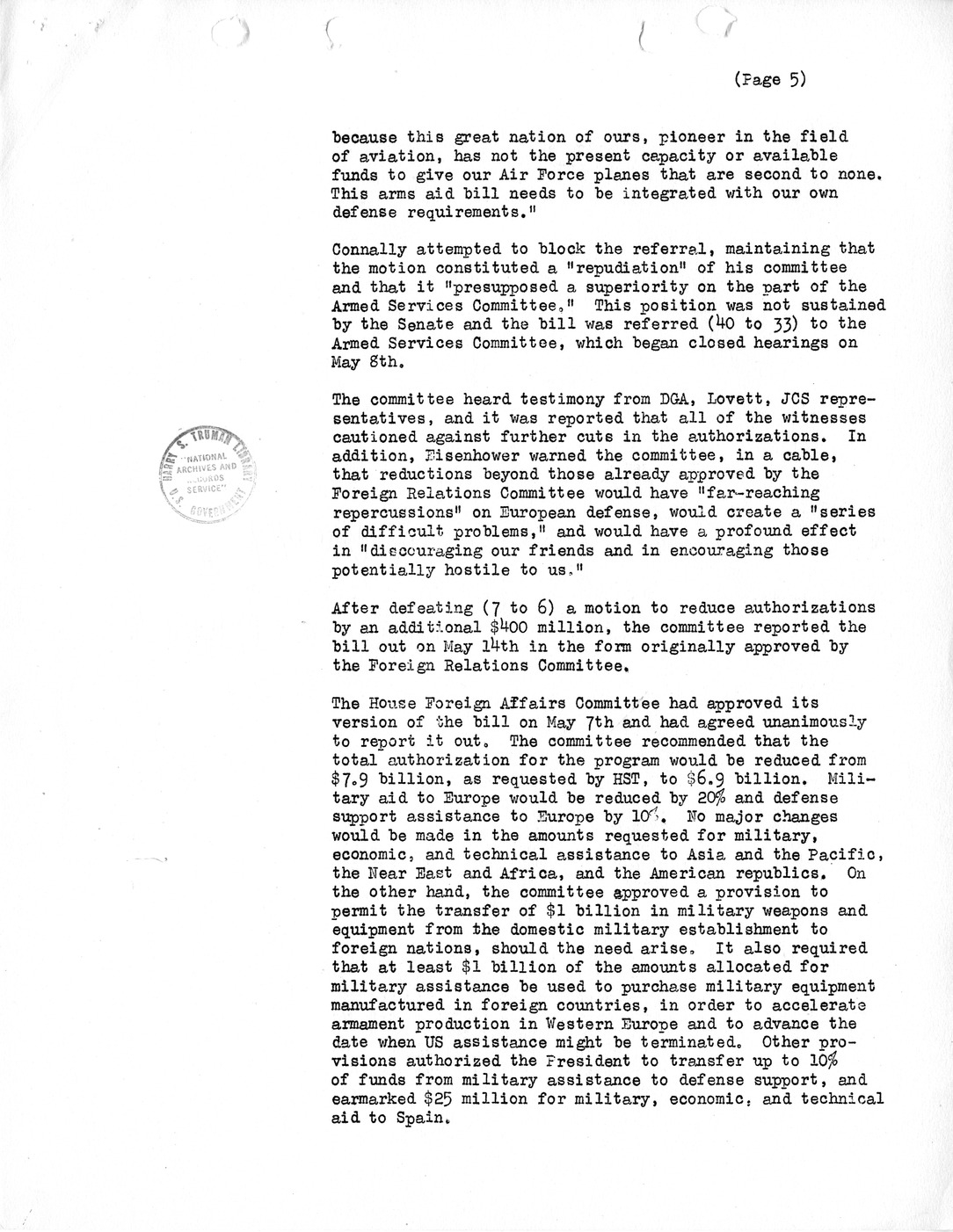 Synopsis M, Developments Subsequent to Lisbon, March-June, 1952