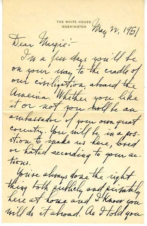 Letter from Harry S. Truman to Margaret Truman