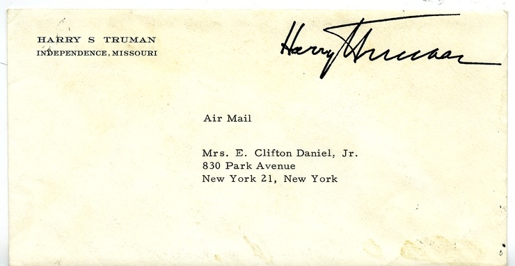 Letter from Harry S. Truman to Margaret Truman