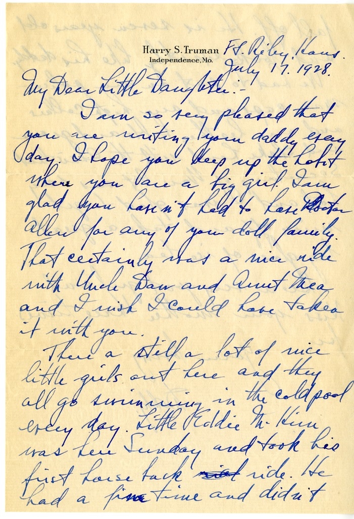 Letter from Harry S. Truman to Margaret Truman