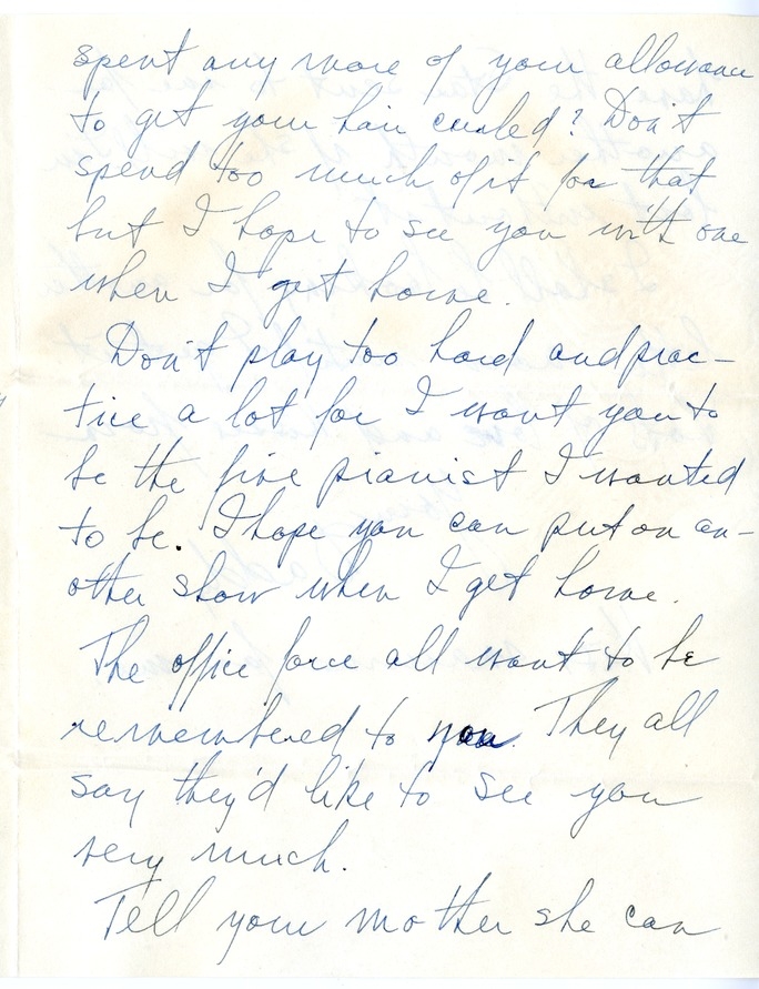 Letter from Harry S. Truman to Margaret Truman