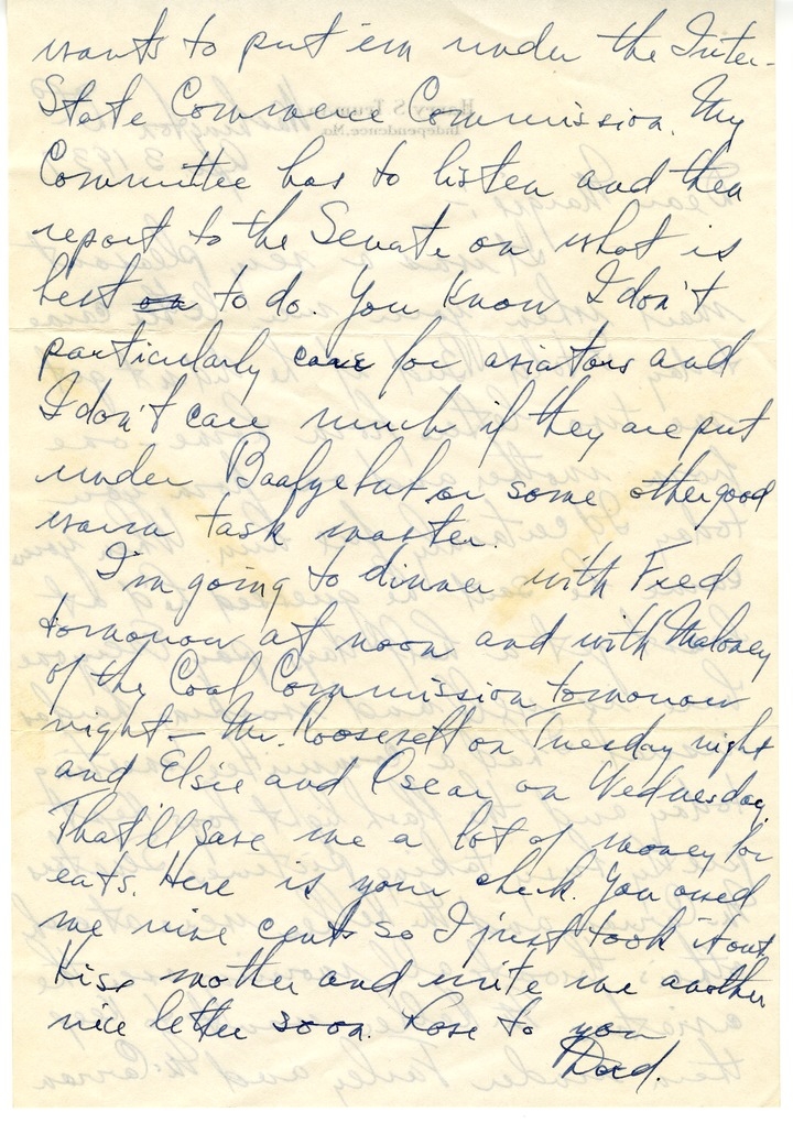 Letter from Harry S. Truman to Margaret Truman