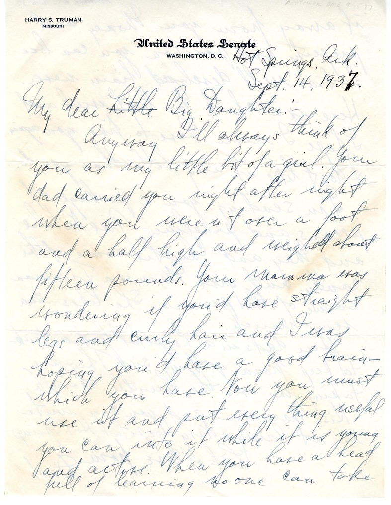 Letter from Harry S. Truman to Margaret Truman