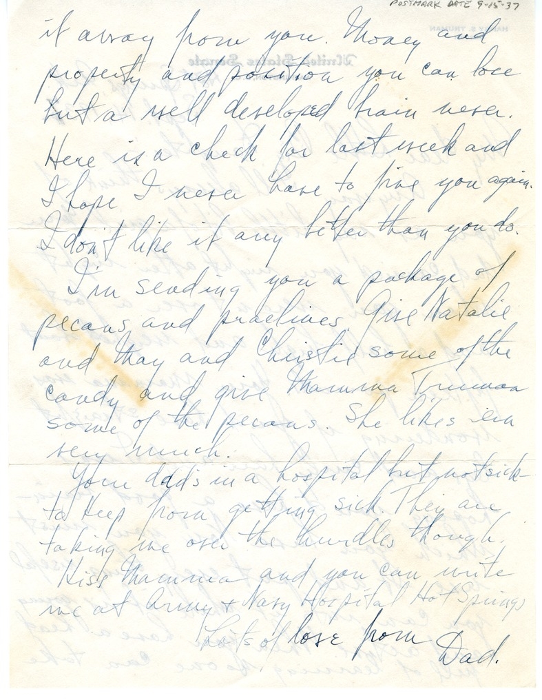 Letter from Harry S. Truman to Margaret Truman