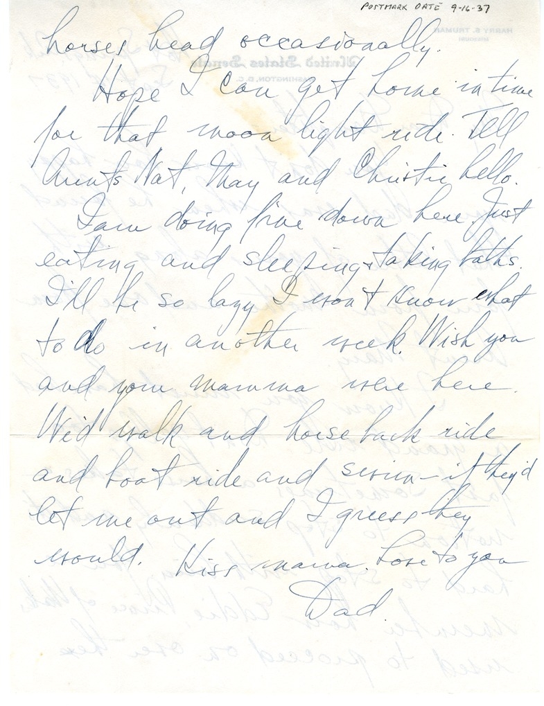 Letter from Harry S. Truman to Margaret Truman