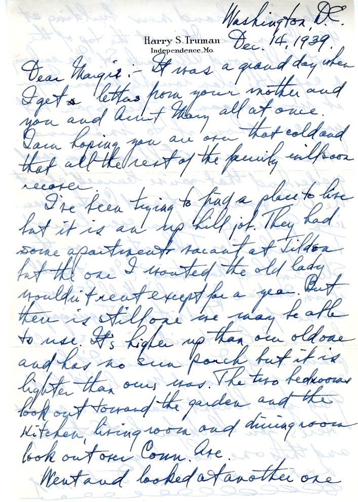 Letter from Harry S. Truman to Margaret Truman